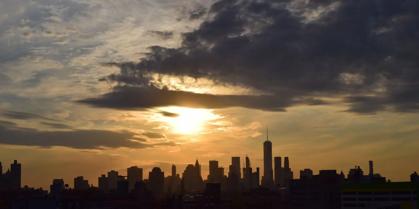 New York skyline at sunset