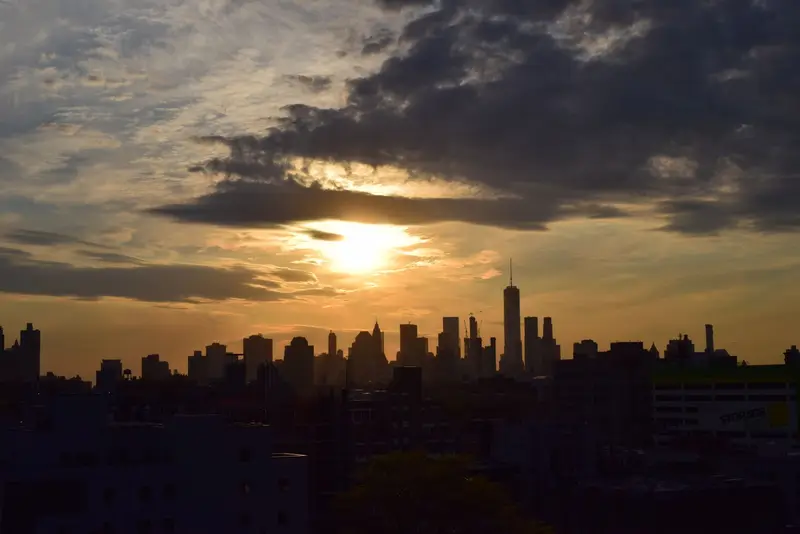 New York skyline at sunset